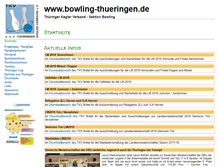 Tablet Screenshot of bowling-thueringen.de